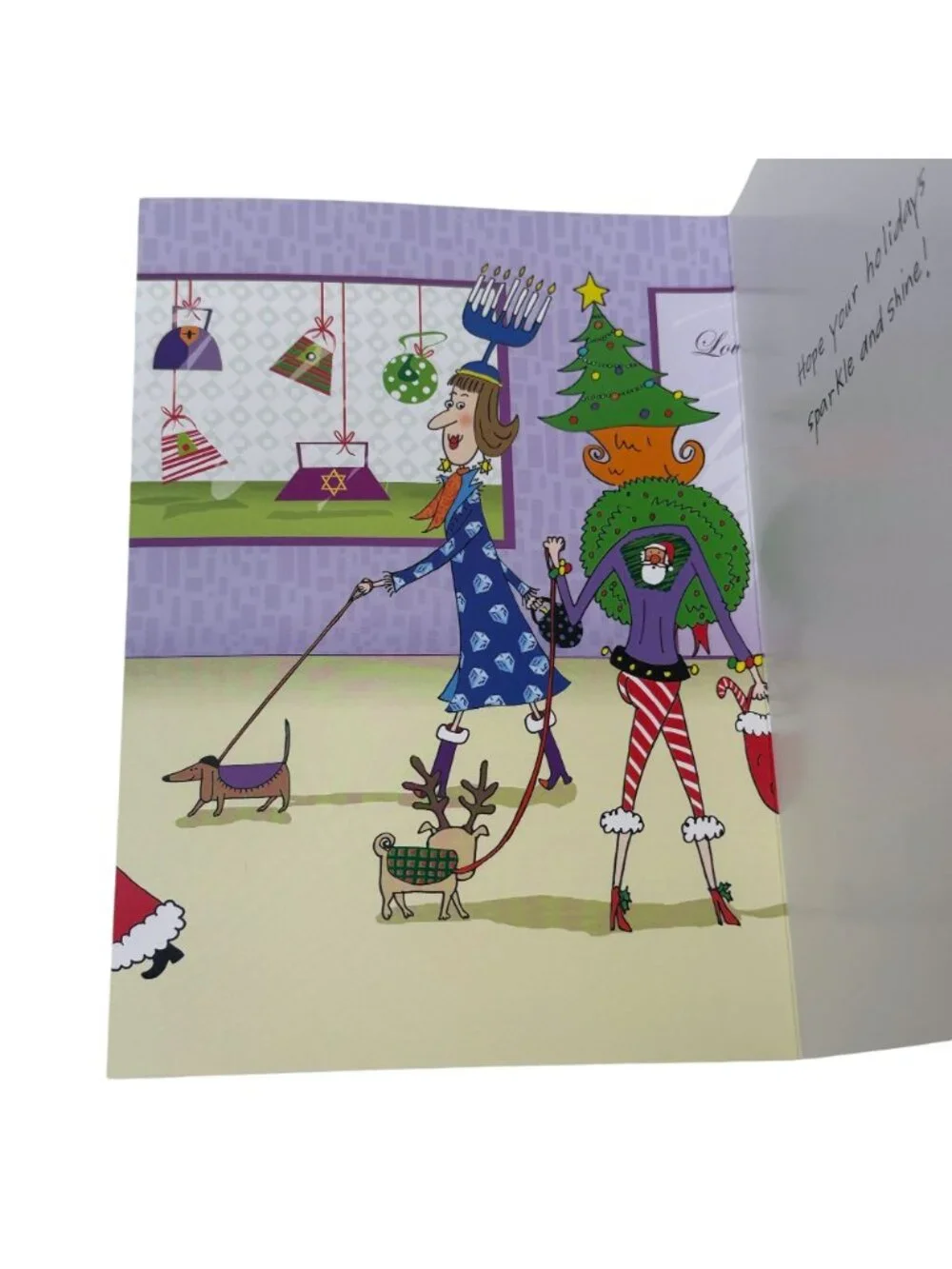 Whimsical Christmas Cards Season To Accessorize Set of 5 Marsha Gray Carrington